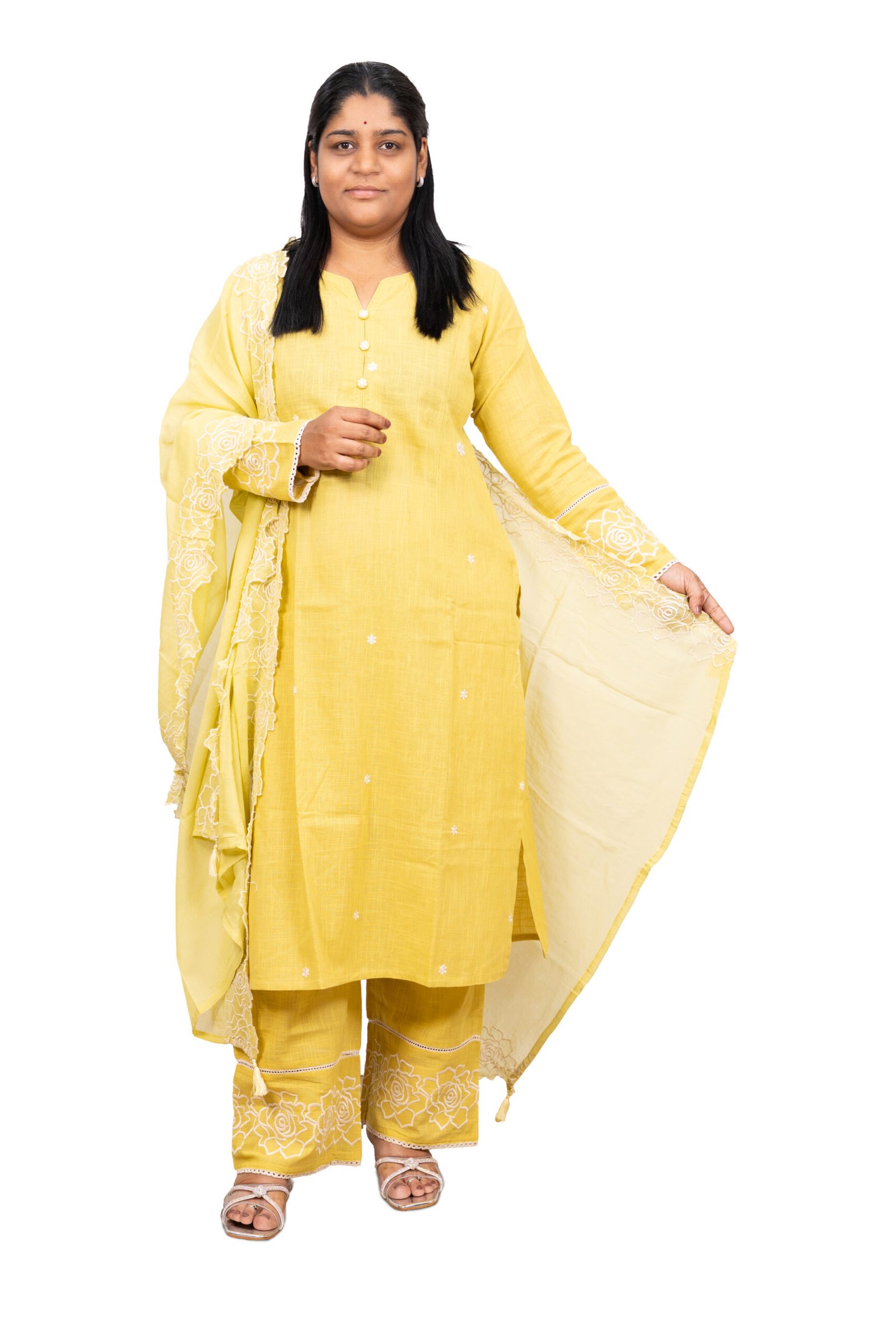 Banglore Fashions Women's Printed Round Neck Lightweight Kurti - Mustard