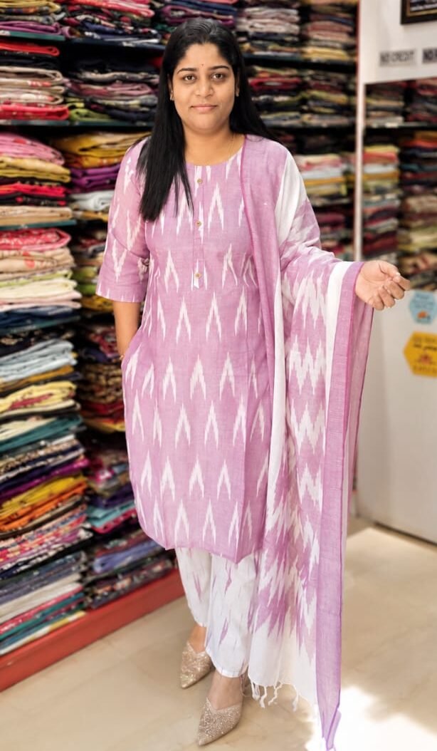 Cotton Ikkat Design Salwar Sets/ Soft Cotton