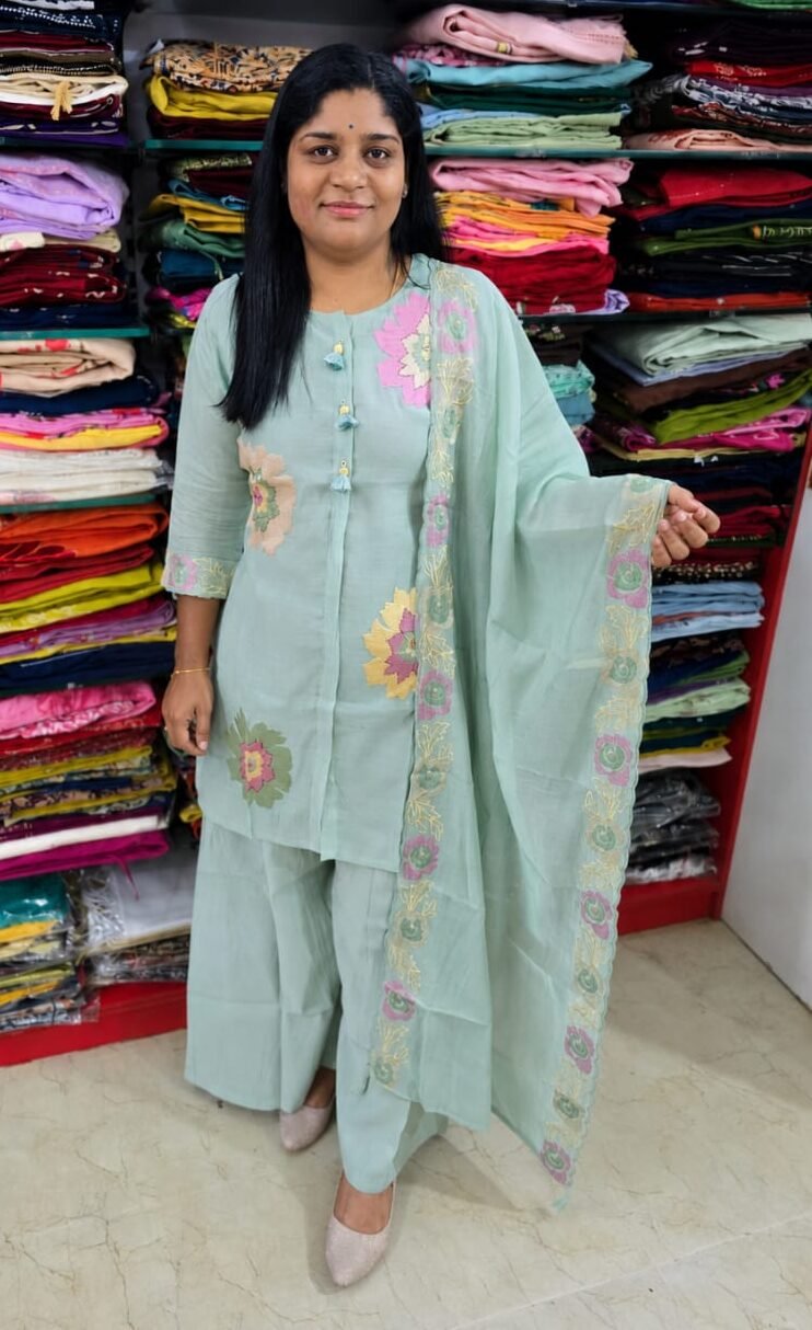 Mull Chanderi Salwar Set/ Effortlessly Elegance